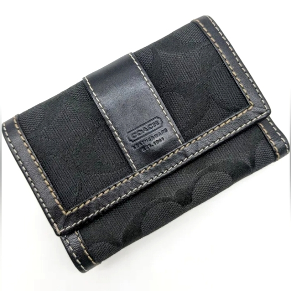 COACH Tri-fold Signature Jacquard Credit Card Wallet NWT - Picture 5 of 10